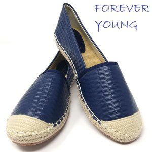 Women's Flat Loafer Espadrilles, E-2820, Navy